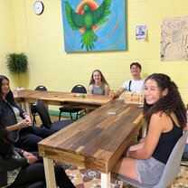 Chatting with local Costa Rican kids